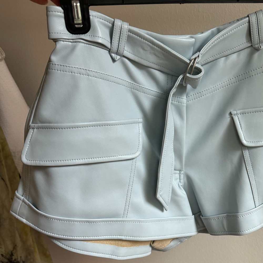 Jonathan Simkhai vegan leather shorts